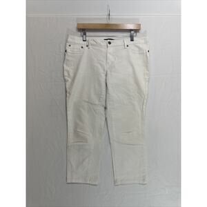 Max Jeans Women's Size 12 White Crop Denim Mid Rise Cuffed Stretch Jeans